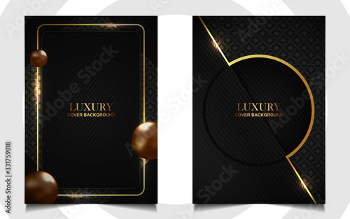 Luxury black and golden cover design template. Vector VIP and premium style layout graphic can use menu restaurant, hotel, corporate brochure, business report