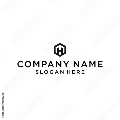 mh logo icon design vector