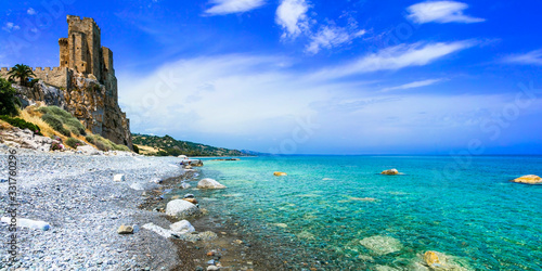 Fototapeta Naklejka Na Ścianę i Meble -  Beautiful beaches and medieval castles of Italy - Roseto Capo Spulico in Calabria