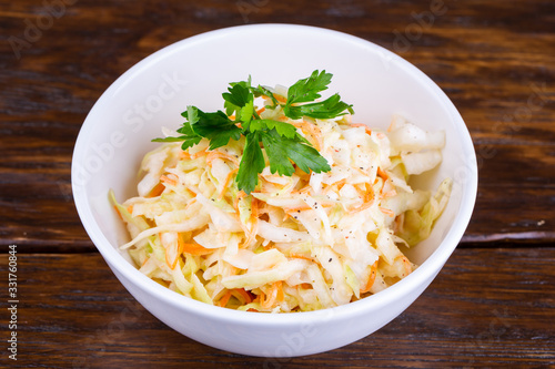 Salted cabbage with greens and pepper