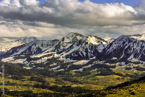 Landscape view of the Alps mountain range