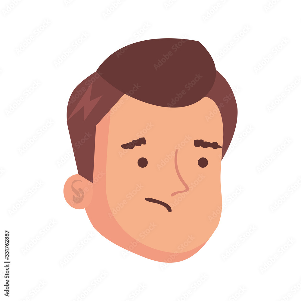 face of man avatar character vector illustration design