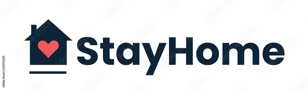 Stay at home slogan with house and heart inside. Stay at home slogan with house and heart inside.