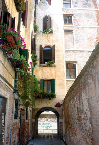 Narrow Street in Venice  Italy