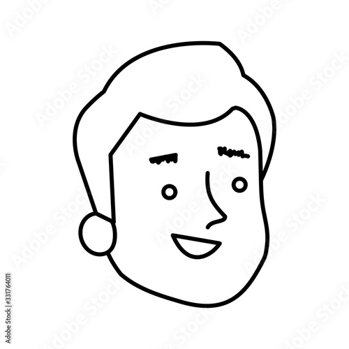 face of man line style icon vector illustration design