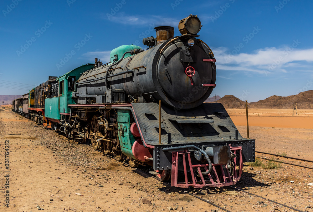 Fototapeta premium Wadi Rum Tourist Train Jordan 