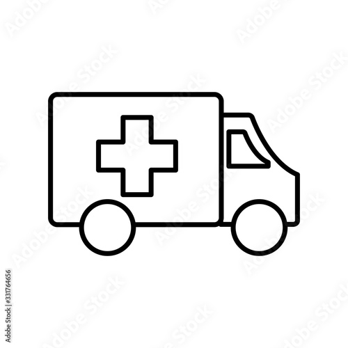 ambulance line style icon vector design