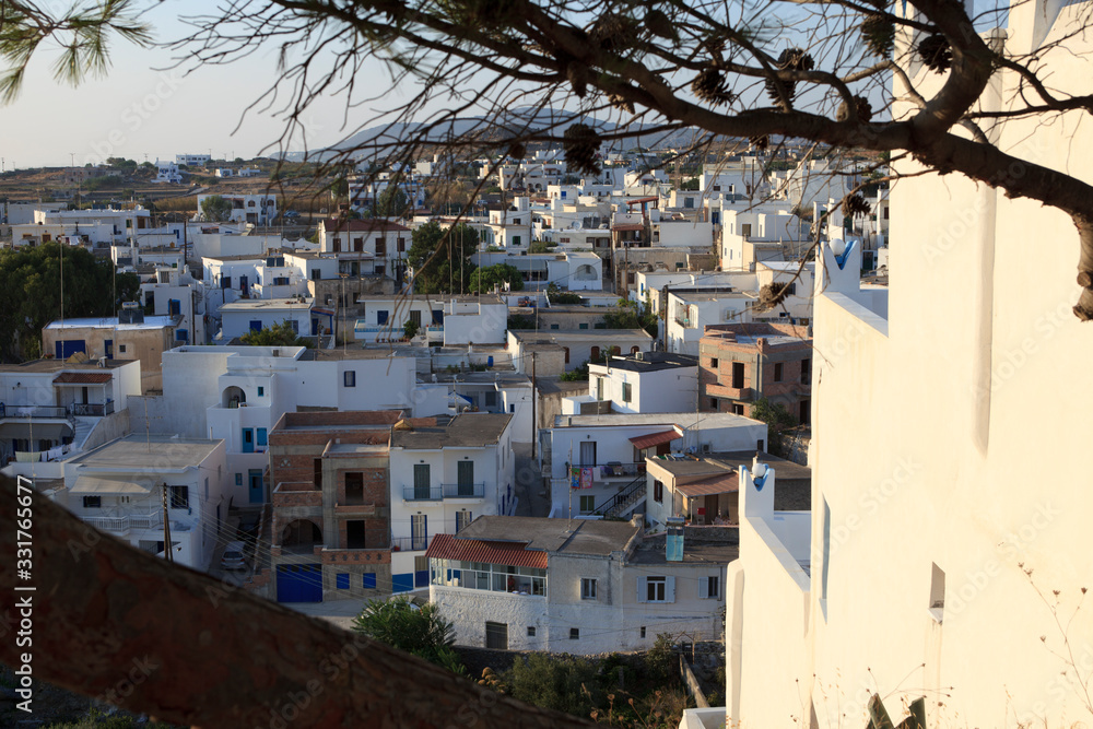 Vivlos, Naxos / Greece - August 25, 2014: The Vivlos village, Naxos, Cyclades Islands, Greece