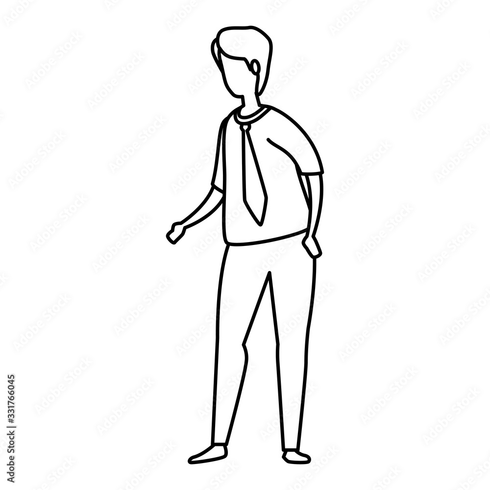 young man line style icon vector illustration design young man line style icon vector illustration design