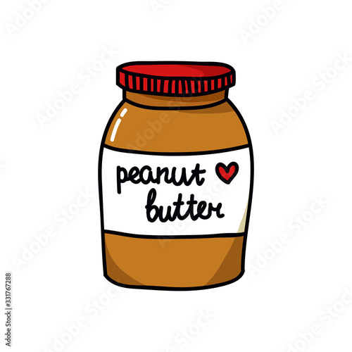 peanut butter doodle icon, vector illustration