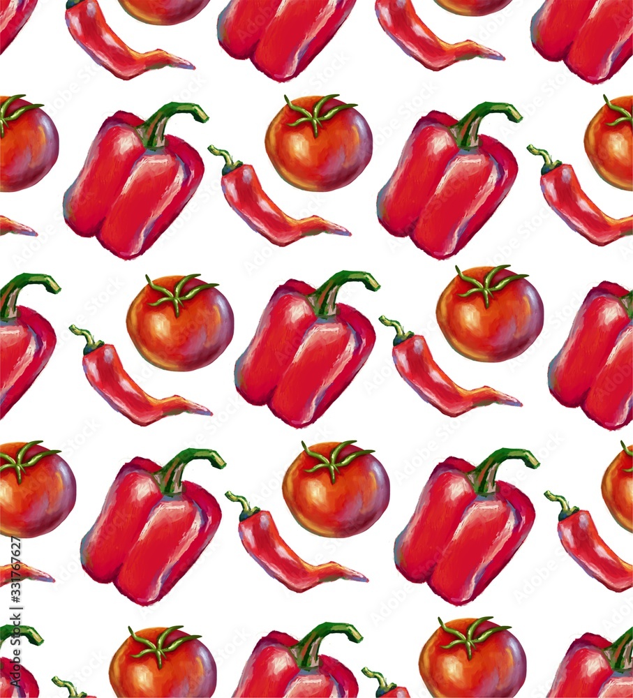 set of red and green peppers isolated on white background set of red and green peppers isolated on white background