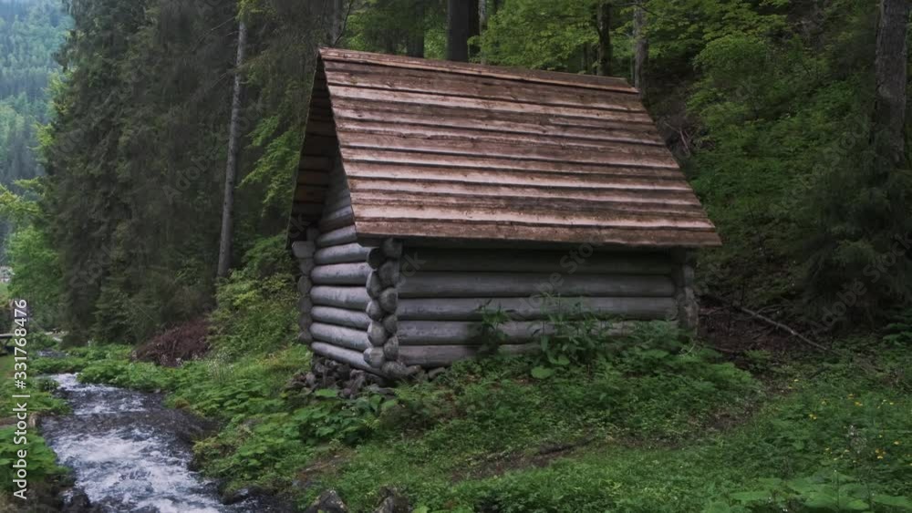 house in the the forest by the creek house in the the forest by the creek