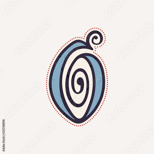 Number zero logo in true celtic knot-spiral style.