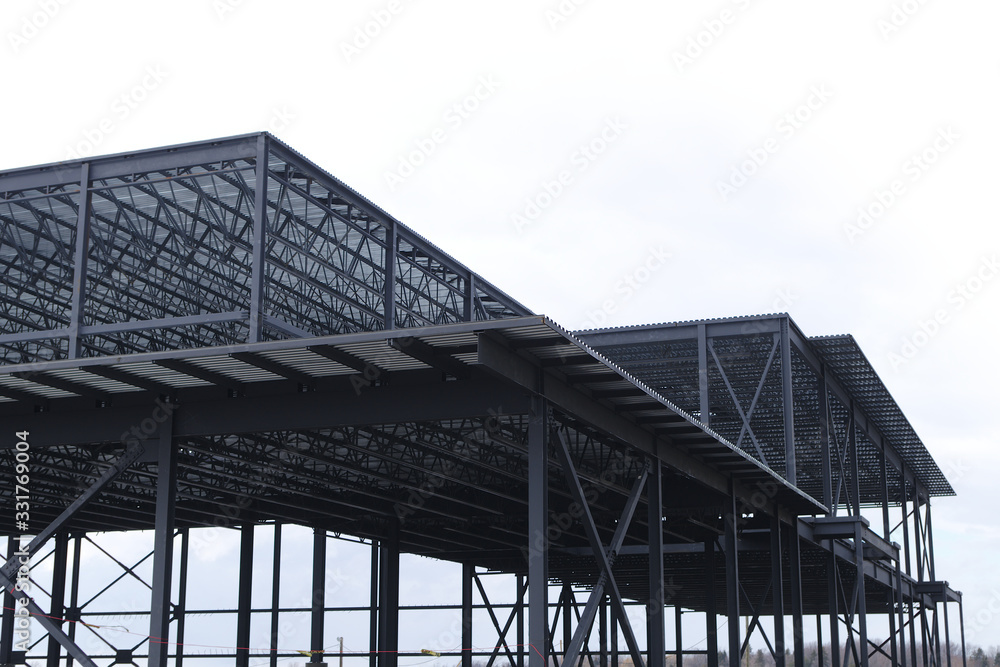 metal beam structure construction site building frame
