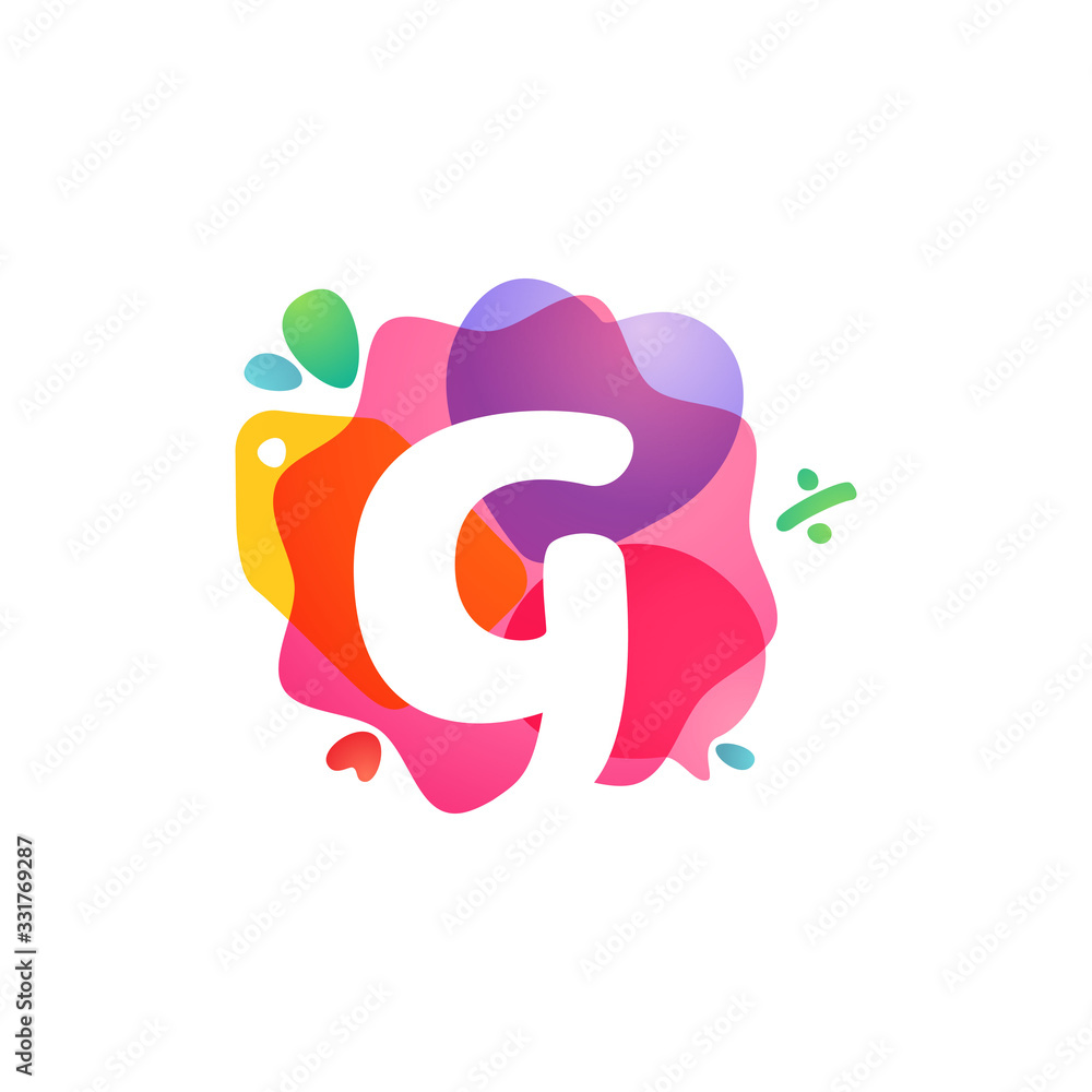 G letter logo with Sale icons. Overlapping watercolor negative space font. G letter logo with Sale icons. Overlapping watercolor negative space font.