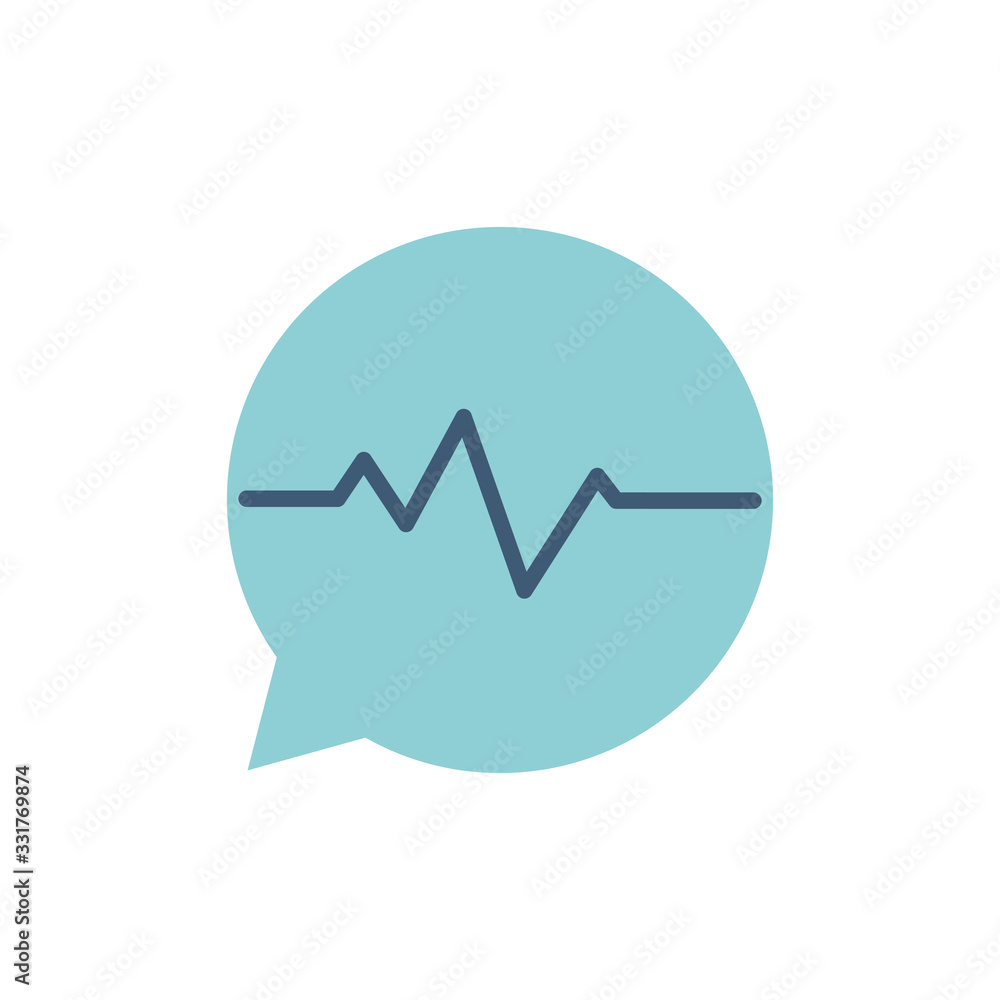 Isolated pulse inside bubble flat style icon vector design Isolated pulse inside bubble flat style icon vector design