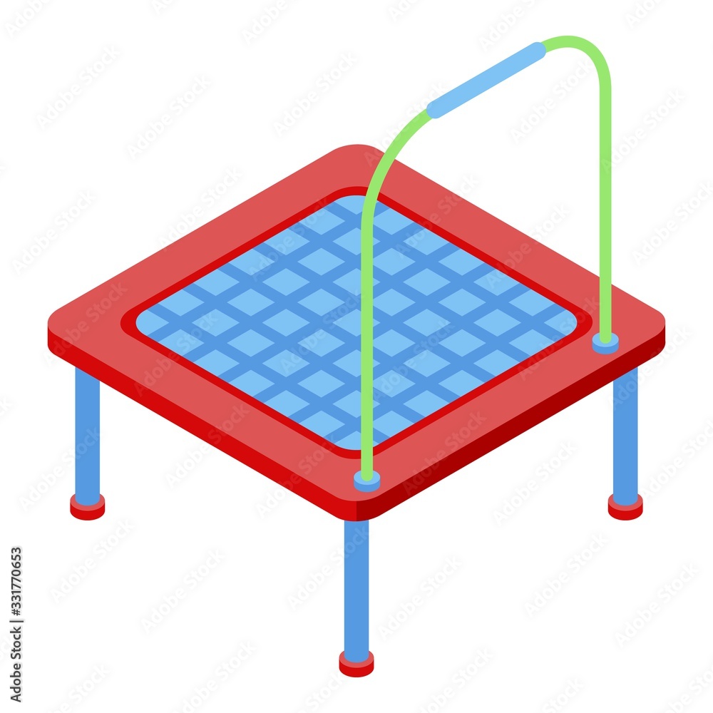 Kid trampoline icon. Isometric of kid trampoline vector icon for web design isolated on white background