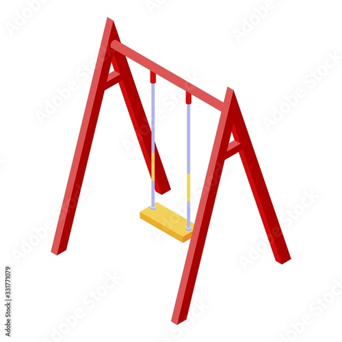 Kid classic swing icon. Isometric of kid classic swing vector icon for web design isolated on white background
