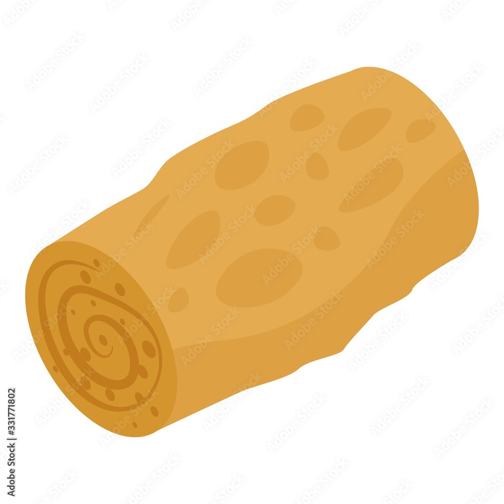 Oriental sweet roll icon. Isometric of oriental sweet roll vector icon for web design isolated on white background Oriental sweet roll icon. Isometric of oriental sweet roll vector icon for web design isolated on white background