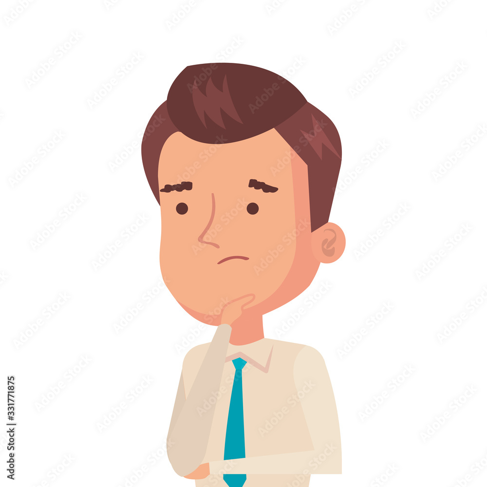 businessman thinking avatar character icon vector illustration design businessman thinking avatar character icon vector illustration design