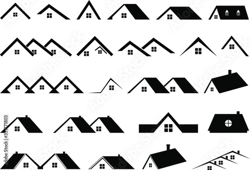 Roof collection isolated on white background