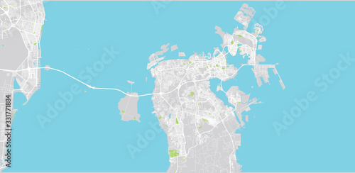 Urban vector map of Bahrain, middle east