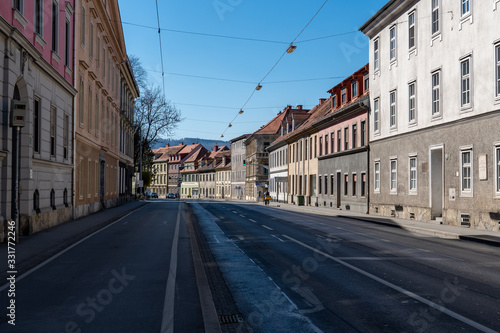 Menschenleere Stadt Graz während der Corona-Virus Krise © Patrick