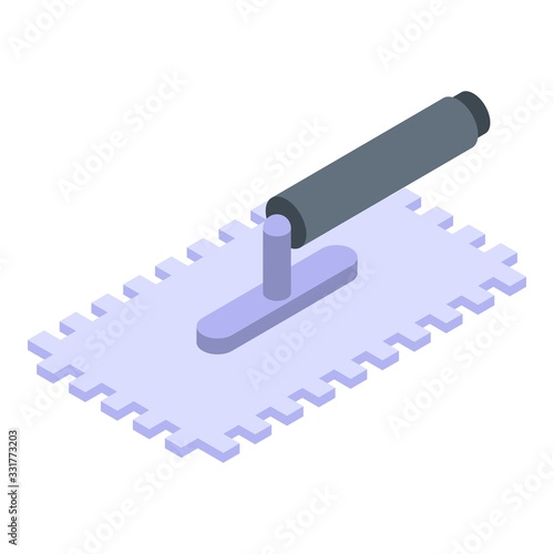 Tiling trowel icon. Isometric of tiling trowel vector icon for web design isolated on white background