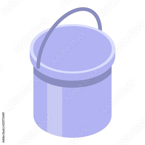 Bucket icon. Isometric of bucket vector icon for web design isolated on white background