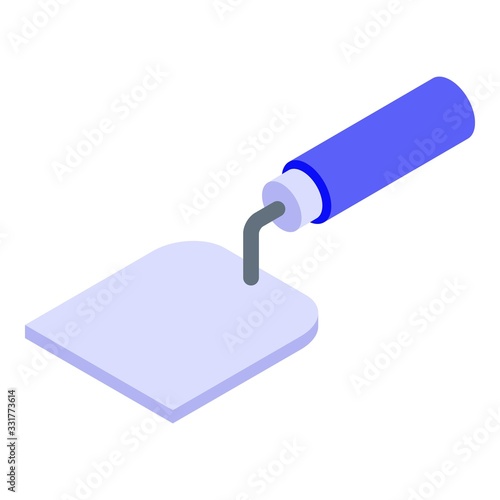 Tiler trowel icon. Isometric of tiler trowel vector icon for web design isolated on white background