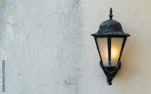 black lamp on the wall