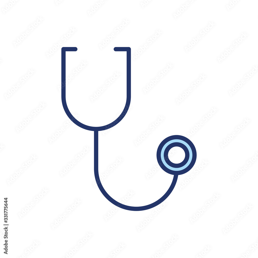 Isolated stethoscope line and fill style icon vector design Isolated stethoscope line and fill style icon vector design