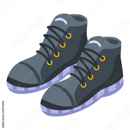 Baby shoes icon. Isometric of baby shoes vector icon for web design isolated on white background