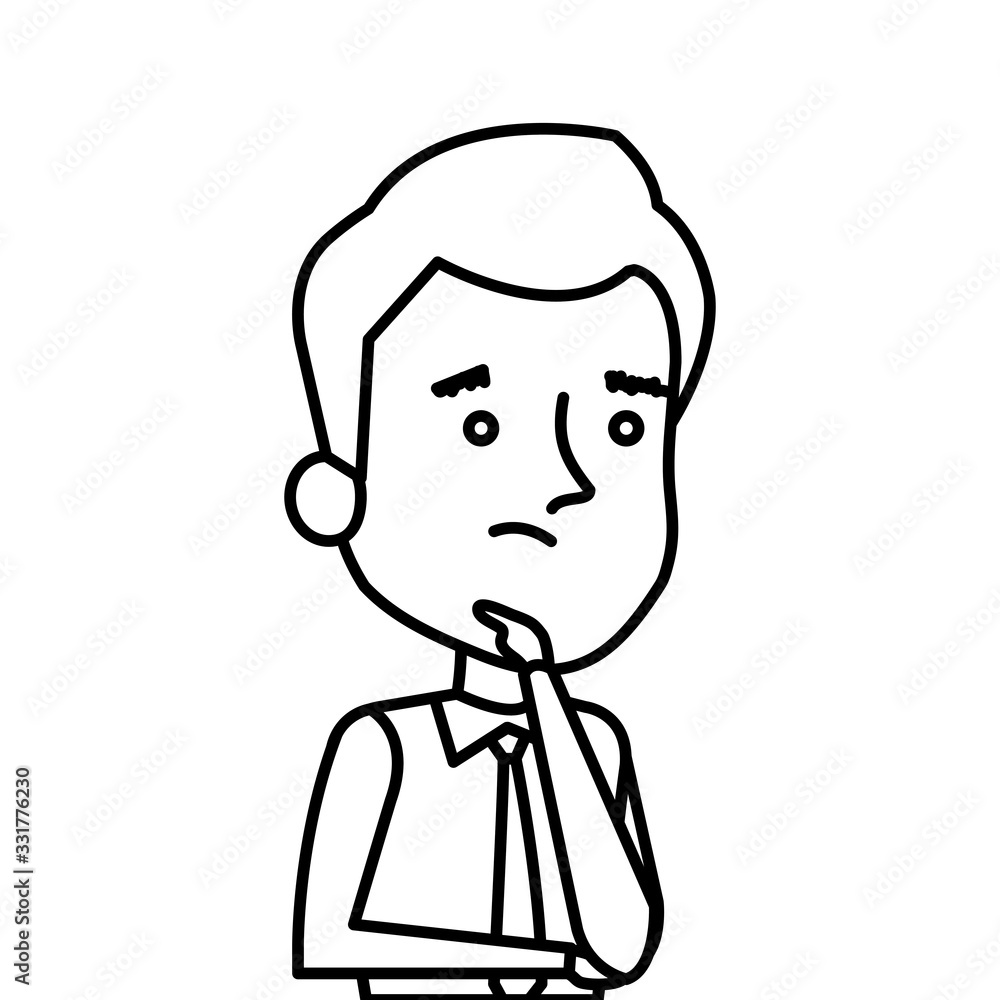 businessman thinking avatar character icon vector illustration design
