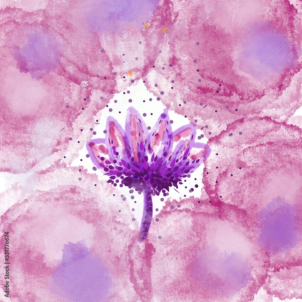 one purple fairy flower lotus
