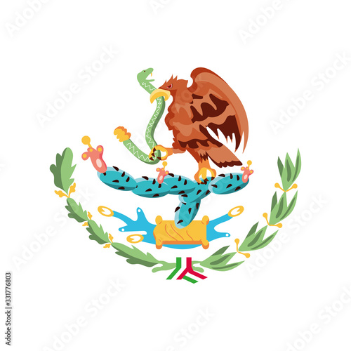 coat of arms of mexico on white background