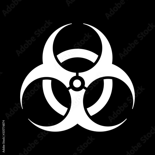 Biohazard Sign (danger caution sign), Pandemic Expansion Symbol. The emblem of pathogen infection and the spread of the diseases.