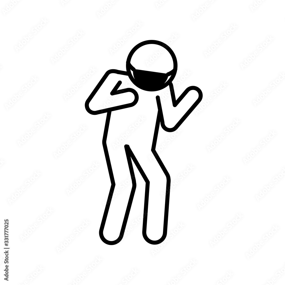 male avatar with mask line style icon vector design