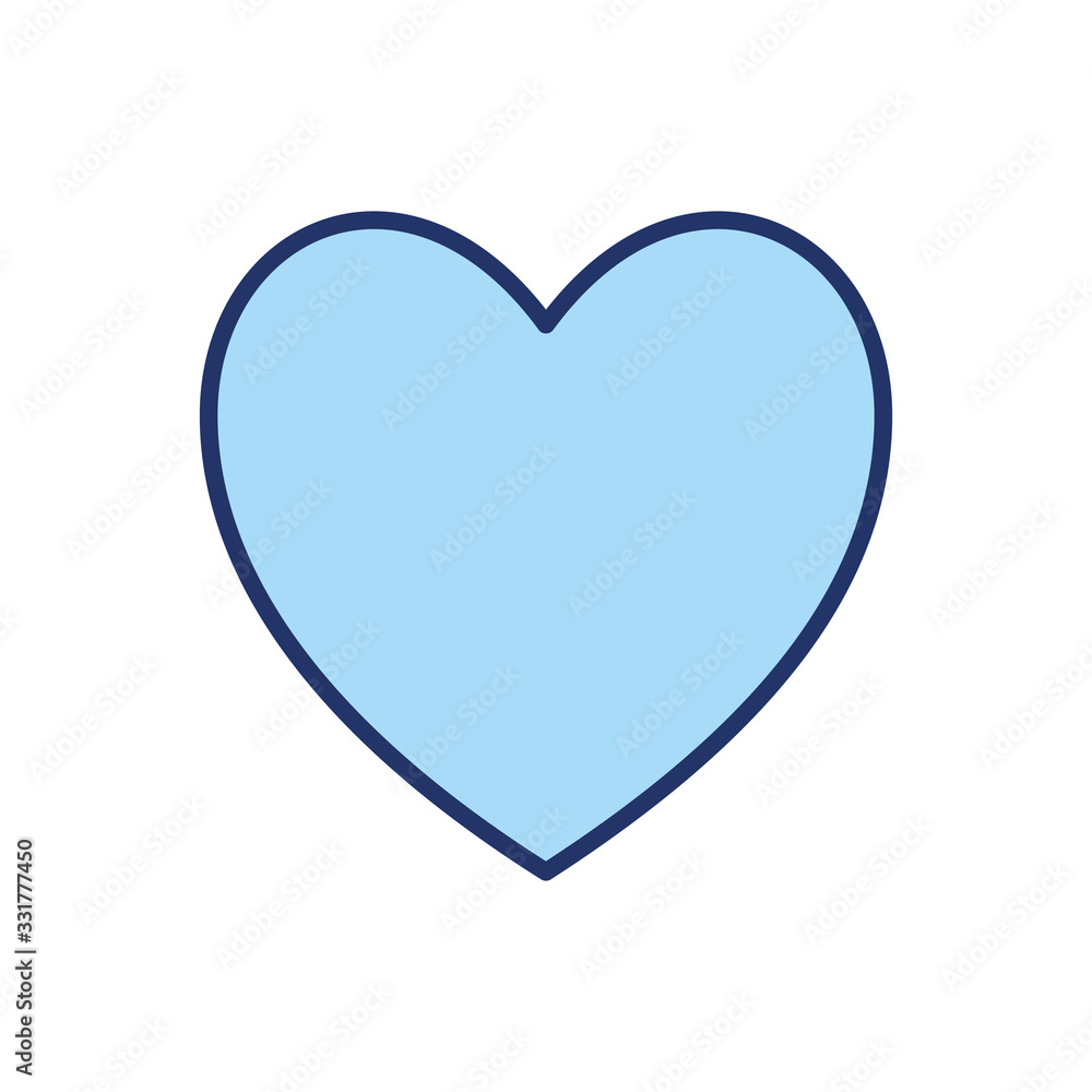 Isolated heart line and fill style icon vector design