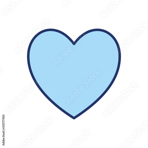 Isolated heart line and fill style icon vector design
