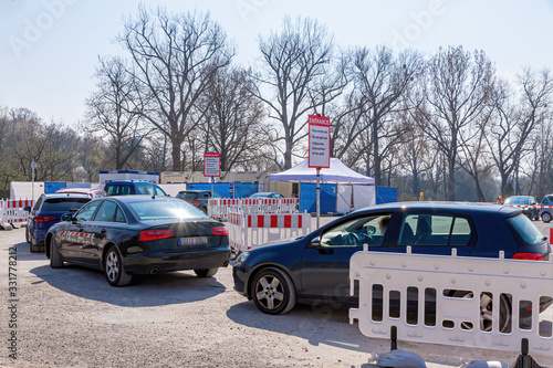 Coronavirus Test am Drive-In, Nürtingen, Baden Württemberg photo