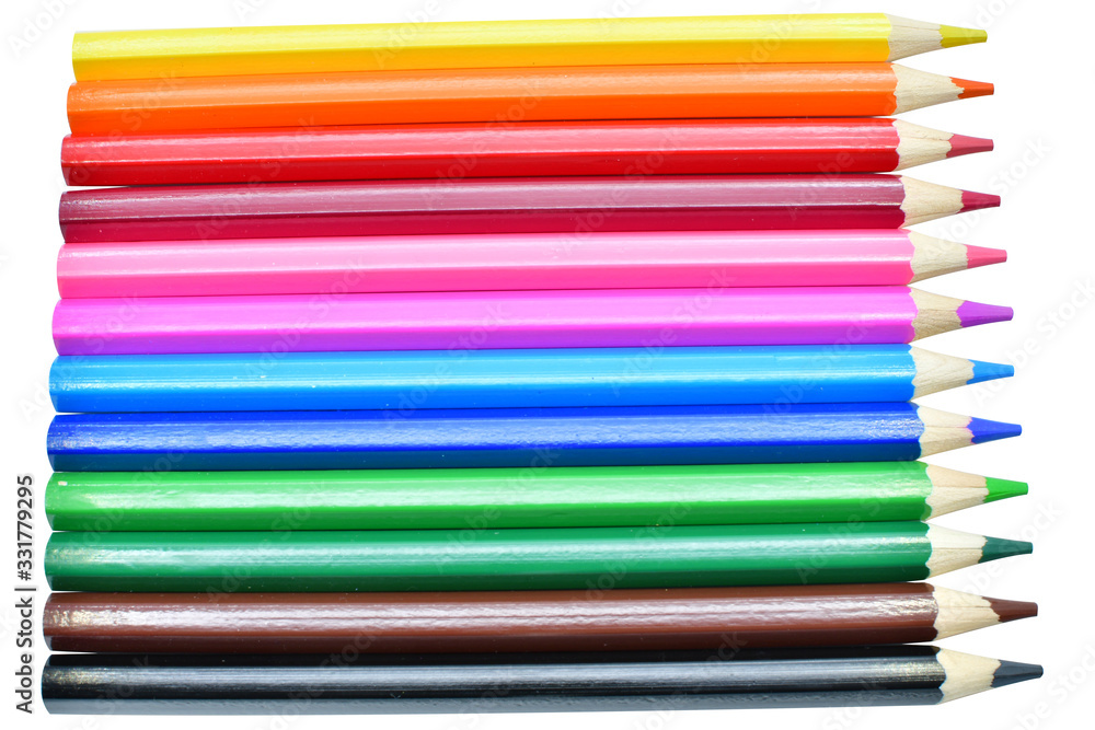 Bunte Holzstifte von Oben Bunte Holzstifte von Oben