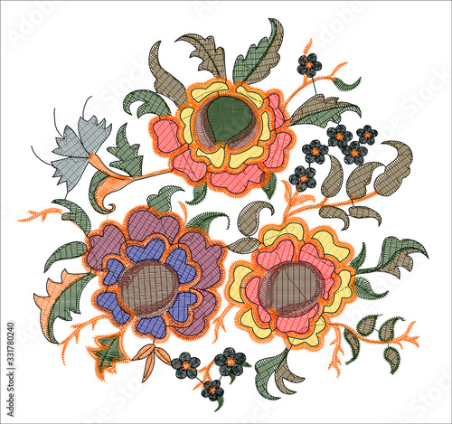 Vector Embroidery fashion Design  photo