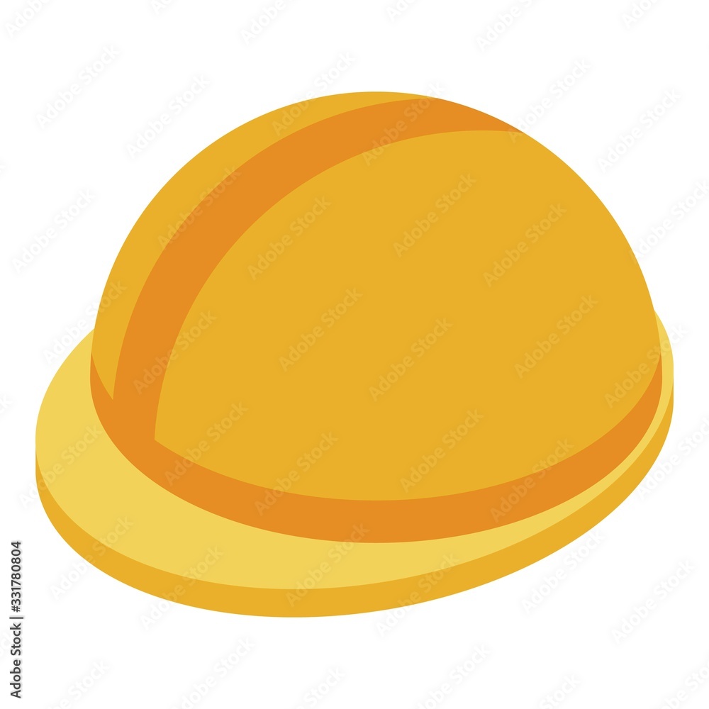 Architect helmet icon. Isometric of architect helmet vector icon for web design isolated on white background Architect helmet icon. Isometric of architect helmet vector icon for web design isolated on white background