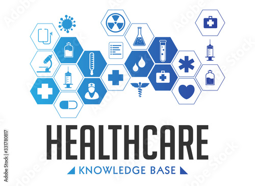 Healthcare knowledge base - medical online repository concept - elearning 