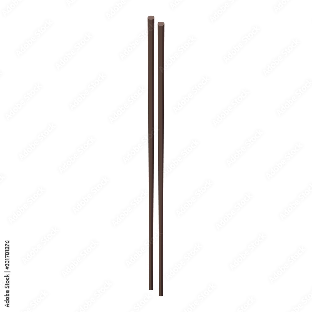 Sushi chopsticks icon. Isometric of sushi chopsticks vector icon for web design isolated on white background Sushi chopsticks icon. Isometric of sushi chopsticks vector icon for web design isolated on white background