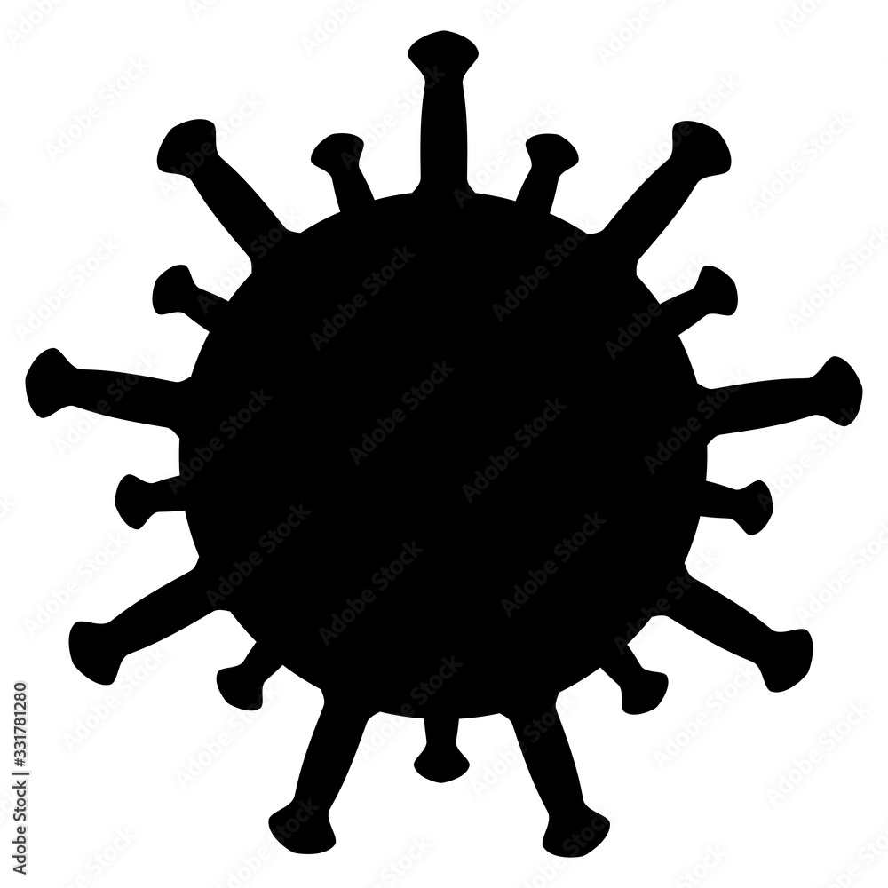 Corona Virus Silhouette schwarz freigestelltes Symbol Corona Virus Silhouette schwarz freigestelltes Symbol