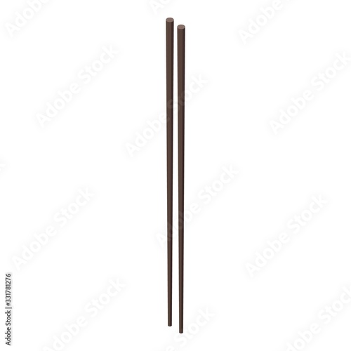 Sushi chopsticks icon. Isometric of sushi chopsticks vector icon for web design isolated on white background