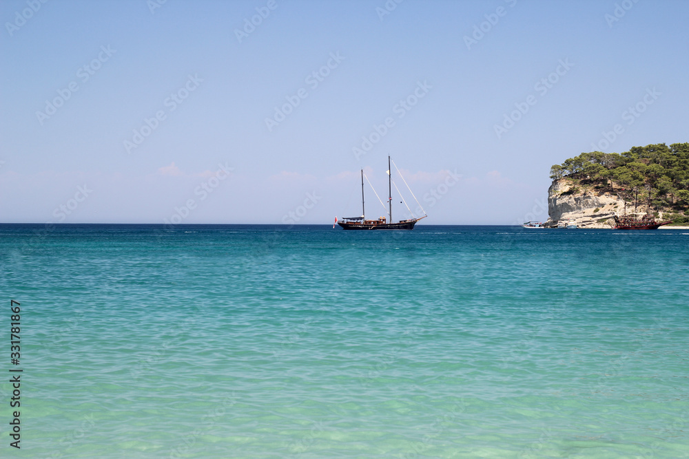 Beach turquoise sea holiday summer