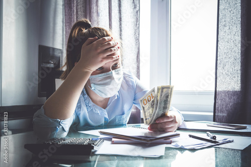 Принти на полотні Coronavirus trigger dropping the economy in the world